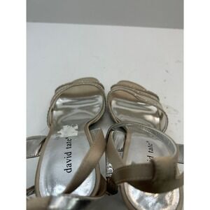 David Tate Slingback Heels Womens 10M Champagne Silver